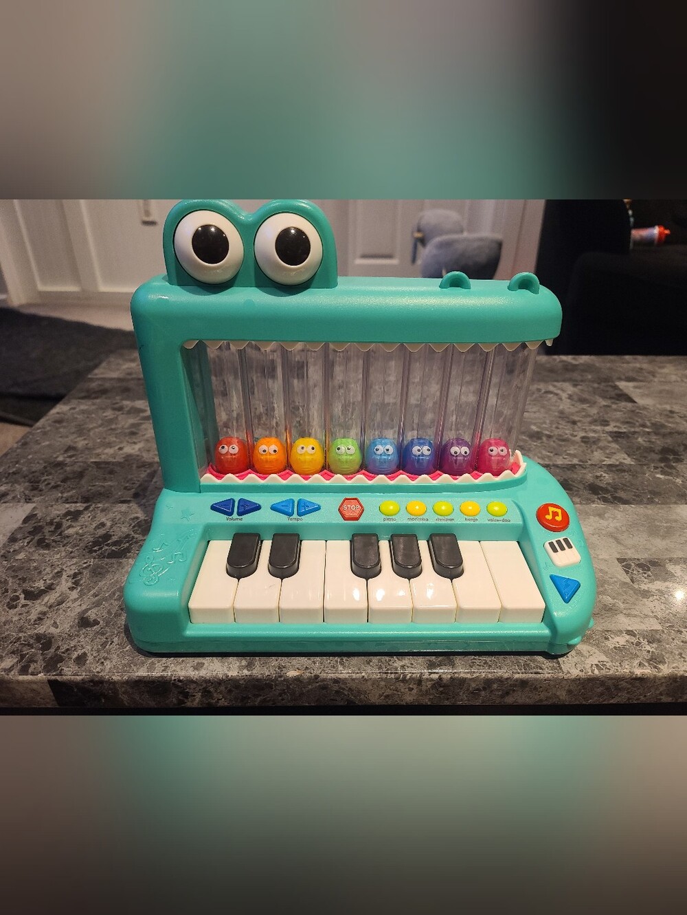 Battat Croco Pop Piano Toy Keyboard with Songs Sounds Lights